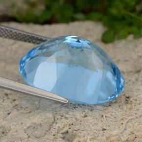 Topazio Blu svizzero naturale da 22.32 ct, Ovale, VVS-VS