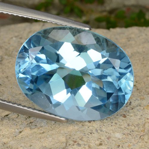 Topazio Blu svizzero naturale da 21.34 ct, Ovale, VVS