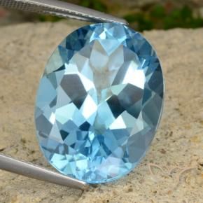 Topazio Blu svizzero naturale da 21.34 ct, Ovale, VVS
