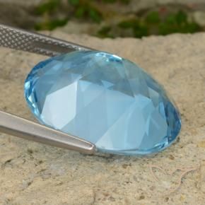 Topazio Blu svizzero naturale da 21.34 ct, Ovale, VVS