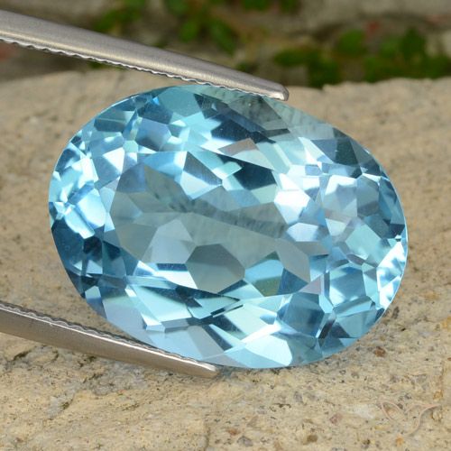 Topazio Blu svizzero naturale da 21.79 ct, Ovale, VVS