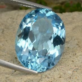 Topazio Blu svizzero naturale da 21.79 ct, Ovale, VVS