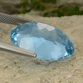 Topazio Blu svizzero naturale da 21.79 ct, Ovale, VVS