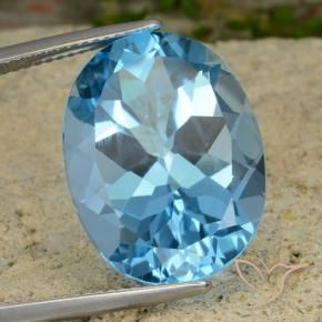 Topazio Blu svizzero naturale da 21.13 ct, Ovale, VVS