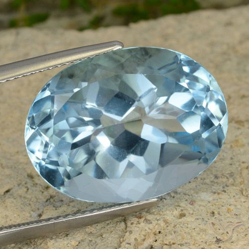 21.61ct Naturale Celeste Topazio, Ovale, VVS