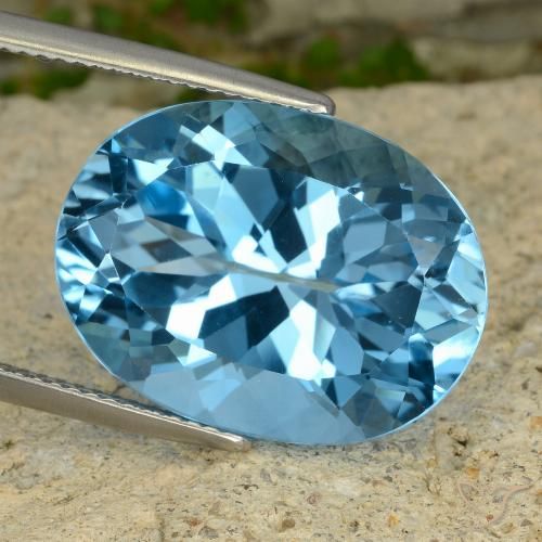 Topazio Blu svizzero naturale da 22.63 ct, Ovale, VVS