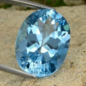 Topazio Blu svizzero naturale da 22.63 ct, Ovale, VVS