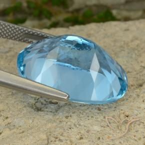 Topazio Blu svizzero naturale da 22.63 ct, Ovale, VVS