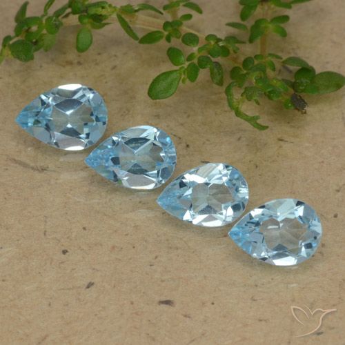 2.92ctw Naturale Celeste Topazio, Forma a pera, VVS-VS
