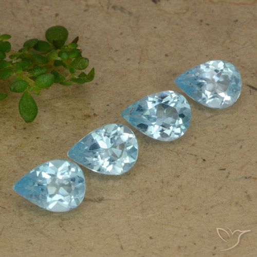 2.91ctw Naturale Celeste Topazio, Forma a pera, VVS-VS