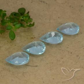 Gemme di Topazio Celeste naturale da 2.91 ct, Forma a pera, VVS-VS