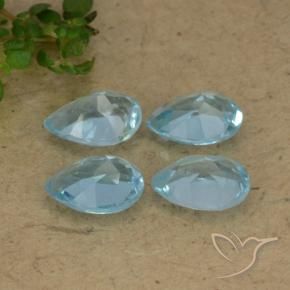 Gemme di Topazio Celeste naturale da 3.49 ct, Forma a pera, VVS-VS