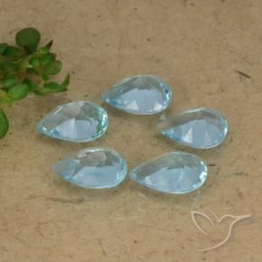 Gemme di Topazio Blu svizzero naturale da 3.39 ct, Forma a pera, VVS-VS