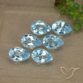 Gemme di Topazio Celeste naturale da 3.10 ct, Forma a pera, VVS-VS