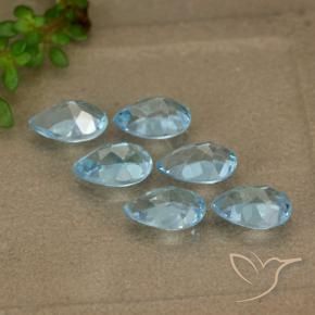 Gemme di Topazio Celeste naturale da 3.10 ct, Forma a pera, VVS-VS