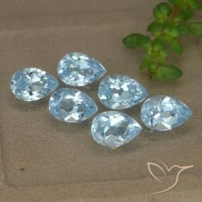 Gemme di Topazio Celeste naturale da 3.20 ct, Forma a pera, VVS-VS