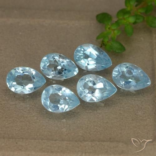 Gemme di Topazio Blu svizzero naturale da 3.20 ct, Forma a pera, VS