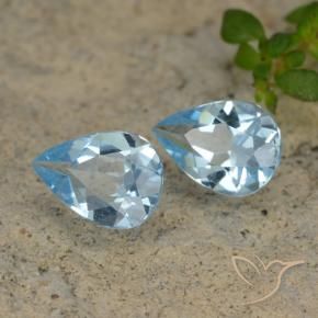 Gemme di Topazio Celeste naturale da 1.45 ct, Forma a pera, VVS-VS