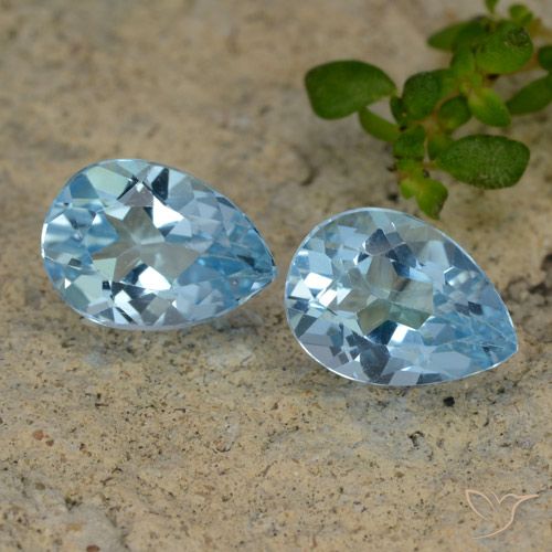 1.85ctw Naturale Celeste Topazio, Forma a pera, VVS-VS