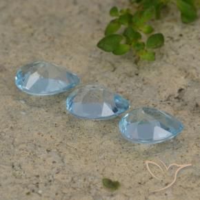 Gemme di Topazio Celeste naturale da 2.67 ct, Forma a pera, VVS-VS