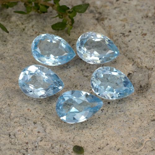 4.19ctw Naturale Blu svizzero Topazio, Forma a pera, VVS-VS