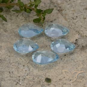 Gemme di Topazio Blu svizzero naturale da 4.19 ct, Forma a pera, VVS-VS