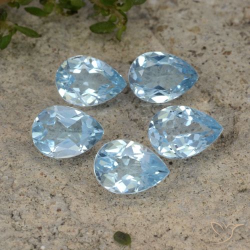 3.87ctw Naturale Celeste Topazio, Forma a pera, VVS-VS