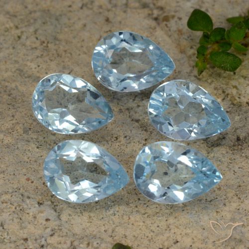 4.00ctw Naturale Celeste Topazio, Forma a pera, VVS-VS