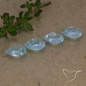 Gemme di Topazio Celeste naturale da 2.31 ct, Forma a pera, VVS-VS