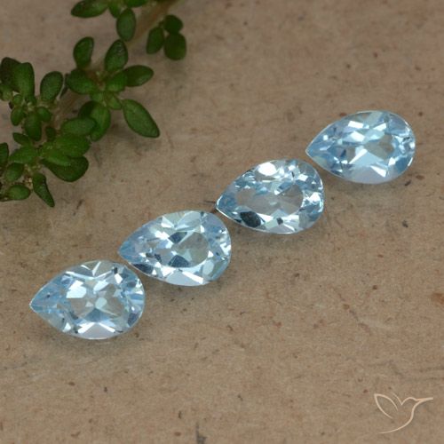 2.27ctw Naturale Blu svizzero Topazio, Forma a pera, VVS-VS
