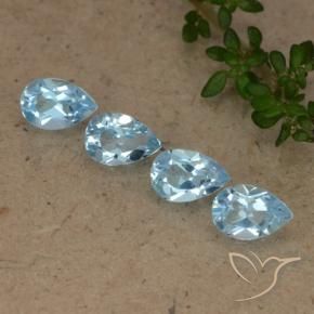 Gemme di Topazio Blu svizzero naturale da 2.27 ct, Forma a pera, VVS-VS