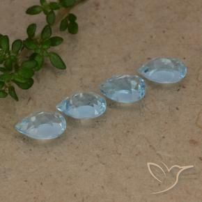 Gemme di Topazio Blu svizzero naturale da 2.27 ct, Forma a pera, VVS-VS