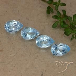 Gemme di Topazio Blu svizzero naturale da 2.14 ct, Forma a pera, VVS-VS