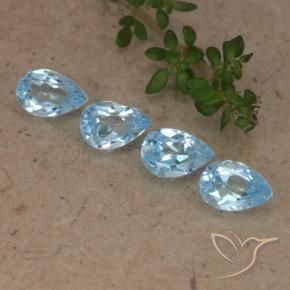 Gemme di Topazio Celeste naturale da 2.20 ct, Forma a pera, VVS-VS