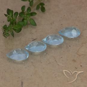 Gemme di Topazio Celeste naturale da 2.20 ct, Forma a pera, VVS-VS