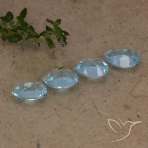 Gemme di Topazio Blu svizzero naturale da 2.09 ct, Forma a pera, VVS-VS