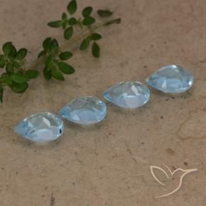 Gemme di Topazio Celeste naturale da 2.28 ct, Forma a pera, VVS-VS