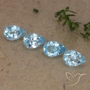 Gemme di Topazio Blu svizzero naturale da 2.36 ct, Forma a pera, VVS-VS