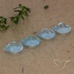 Gemme di Topazio Blu svizzero naturale da 2.36 ct, Forma a pera, VVS-VS