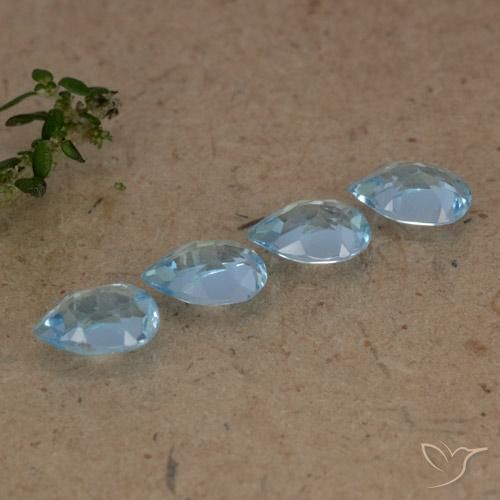 Gemme di Topazio Blu svizzero naturale da 2.03 ct, Forma a pera, VVS-VS
