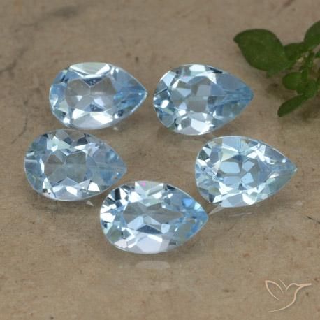 Gemme di Topazio Blu svizzero naturale da 2.69 ct, Forma a pera, VVS-VS