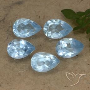 Gemme di Topazio Blu svizzero naturale da 2.71 ct, Forma a pera, VS