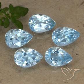 Gemme di Topazio Blu svizzero naturale da 2.80 ct, Forma a pera, VVS-VS