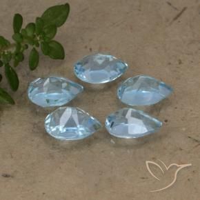 Gemme di Topazio Blu svizzero naturale da 2.80 ct, Forma a pera, VVS-VS