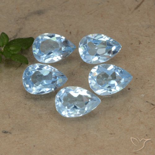 2.90ctw Naturale Blu svizzero Topazio, Forma a pera, VVS-VS