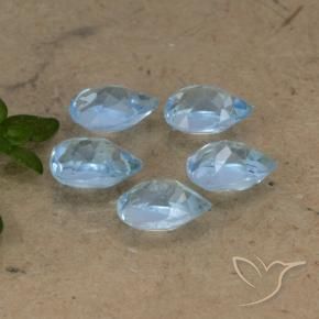 Gemme di Topazio Blu svizzero naturale da 2.90 ct, Forma a pera, VVS-VS