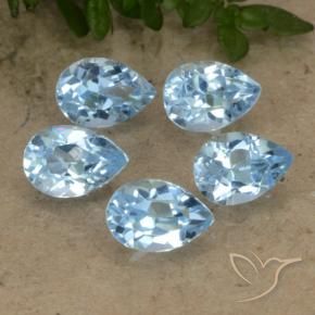 Gemme di Topazio Blu svizzero naturale da 2.85 ct, Forma a pera, VVS-VS
