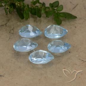 Gemme di Topazio Blu svizzero naturale da 2.85 ct, Forma a pera, VVS-VS