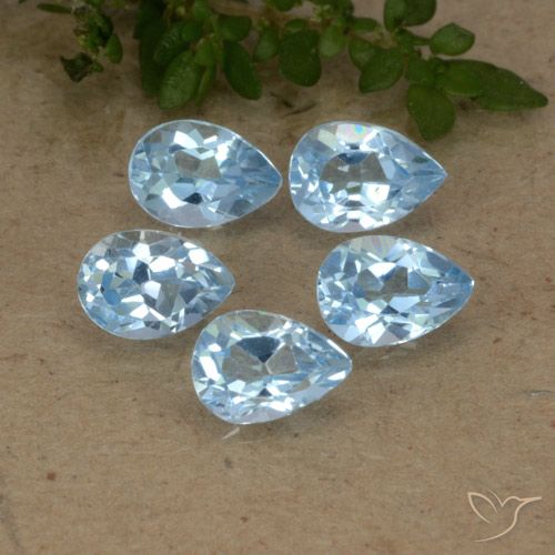 2.89ctw Naturale Celeste Topazio, Forma a pera, VVS-VS