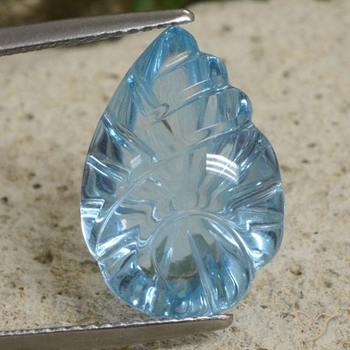Topazio Blu svizzero naturale da 11.15 ct, Taglio a fiore, Trasparente